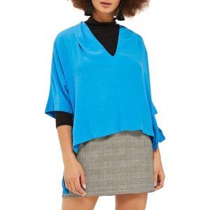 Topshop Blue Side Tie Blouse